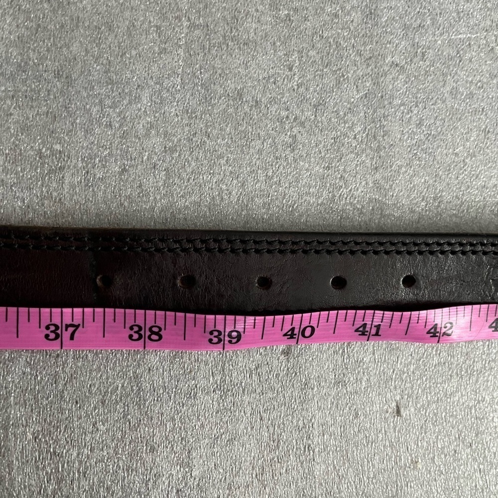 [34”/Max 45”]Ted Baker Dark Brown Leather Belt with Brassed Buckle- Italy - Picture 8 of 8